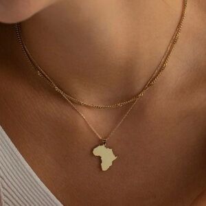 Gold Africa Pendant Necklace